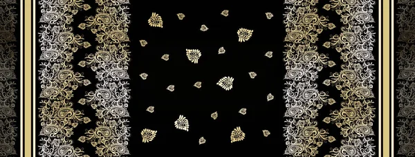 Sjaal Sjaal Patroon Graphic Design Sjaal Ontwerp Met Abstracte Bloem — Stockfoto