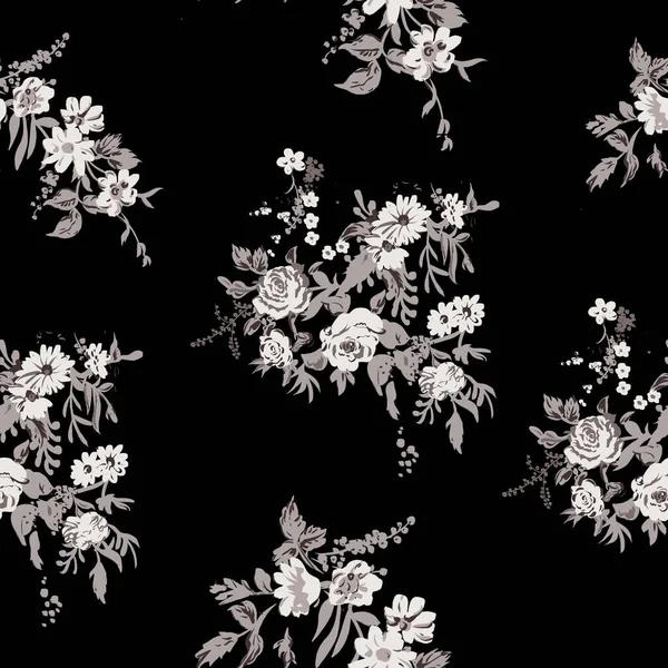 Fleurs Aquarelle Illustration Composition Manuelle Conception Pour Couverture Tissu Textile — Photo