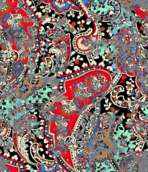 Nahtloses Paisley Muster Stylischer Druck Für Textildesign Und Dekoration — Stockfoto
