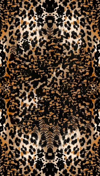 Inconsútil Interminable Pintura Mano Acuarela Serpiente Leopardo Abstracta Piel Animal — Foto de Stock