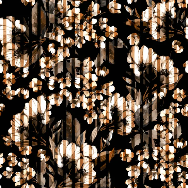 Abstract Bloemen Luipaard Aquarel Illustratie Handmatige Samenstelling Ontwerp Voor Deksel — Stockfoto