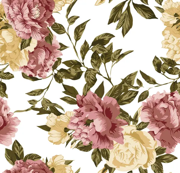 ヴィンテージの花スケッチグラフィックイラストパターン ストック写真