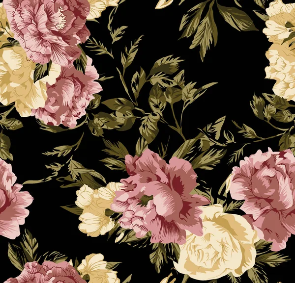ヴィンテージの花スケッチグラフィックイラストパターン ロイヤリティフリーのストック画像