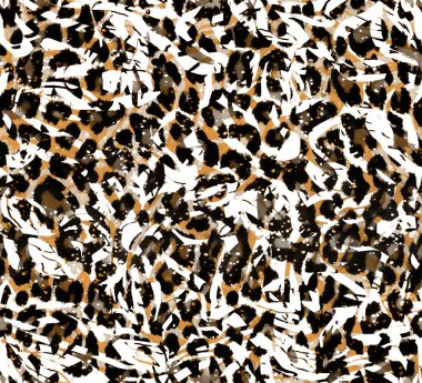 Leopar deseni kusursuz. vektör illüstrasyonu