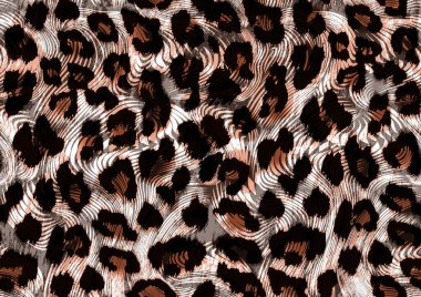 Seamless Endless Hand Painting Watercolor Abstract leopard Animal Skin Geometric Print Pattern Colorful Tie Dye Background clipart