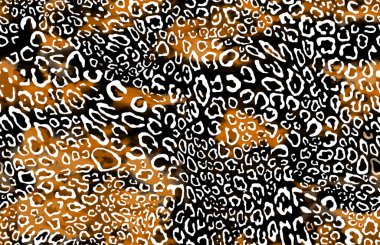 Siyah beyaz leopar desenli kusursuz desen. el çizimi dokusu.
