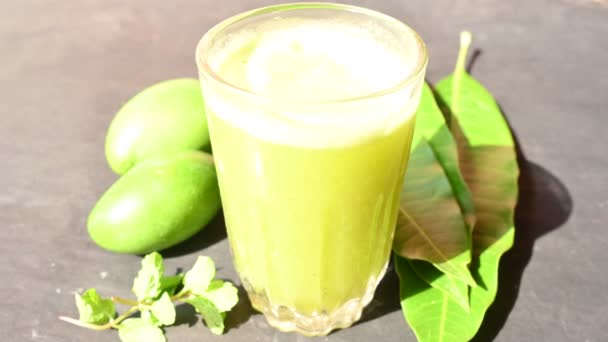 Raw Mango Drink Jest Tradycyjny Najbardziej Popularny Napój Indyjski Lecie — Wideo stockowe
