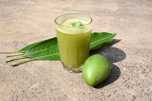 Сырой Манго Традиционный Самый Популярный Напиток Индийского Летом Другие Имена — стоковое фото