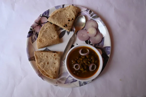 Чана Масала Роті Spicy Chickpeas Традиційним Північно Індійським Основним Рецептом — стокове фото