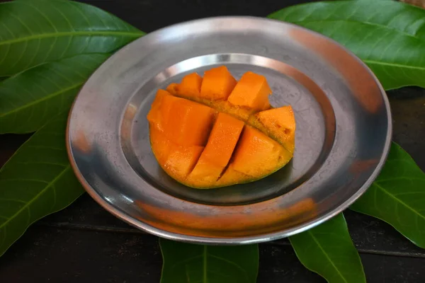 Mango Slice Mango Also Called King Fruits Fruit Popular Delicious — Stock Photo, Image