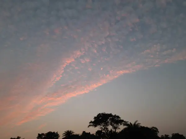 Sonnenuntergang Himmel Flackern Und Natur Hintergrund Schöne Naturlandschaft Dramatische Orangefarbene — Stockfoto