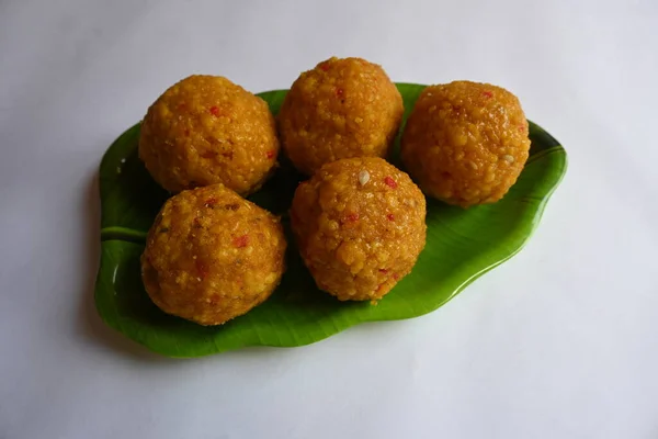 Indian Sweet Laddu Also Know Bundi Ladoo Made Very Small — Stock Photo, Image