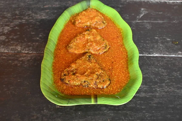 Delizioso Curry Pesce Indiano Piatto Tradizionale Asiatico Pesce Curry Cucina — Foto Stock