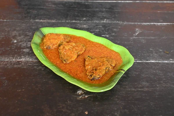 Köstliches Indisches Fischcurry Traditionelles Asiatisches Fischcurry Gericht Indische Küche Bengalisches — Stockfoto