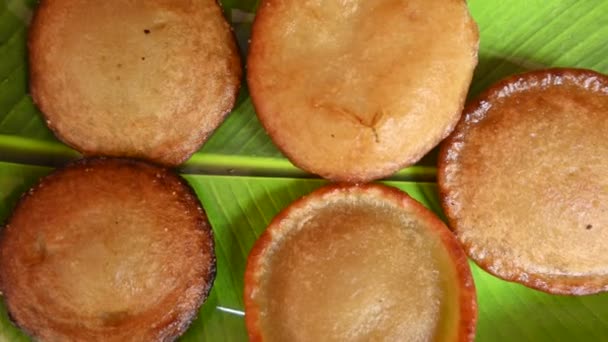 Traditional Snacks Sweets India Made Mixing Rice Flour Jaggery Frying — Stock Video