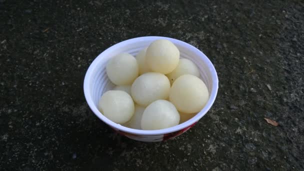 Indian Sweets Rasgulla Dit Zoet Afkomstig Uit West Bengaals India — Stockvideo