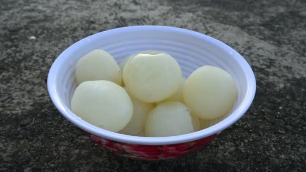 Indian Sweets Rasgulla Sladký Pochází Západního Bengálska Indie Mezi Další — Stock video
