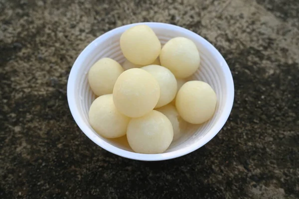 Indian Sweets Rasgulla Édesség Nyugat Bengálból Indiából Származik Egyéb Nevek — Stock Fotó