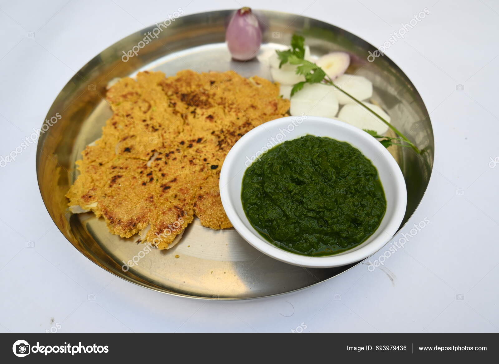 Makki Roti Sarson Sag Corn Floor Flat Bread Mustard Greens Stock Photo ...