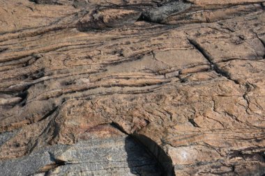 Su kayanın yüzeyinde toplandı. Kaya kahverengi ve pürüzsüz. Tepe bölgelerinde, muson mevsiminde, yağmur suyu bu kayalıklarda toplanır. Kayanın tepesindeki küçük su birikintisi.