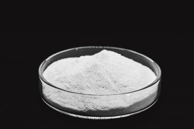Dicalcium phosphate, known as dibasic calcium or monohydrogen calcium phosphate, powder or microgranules can be used in mixtures for animal feeds with the enriching effect of phosphorus clipart