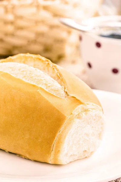 Бразильский Соленый Хлеб Подается Завтрак Называется Французский Хлеб Хрустящий Свежий — стоковое фото