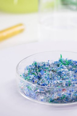 Petri kabında plastik ve mikro plastik izleri, laboratuvarda analiz edilip, çevresel sorunların incelenmesi