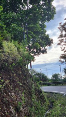 Dönek bir yolun kenarındaki uçurum.