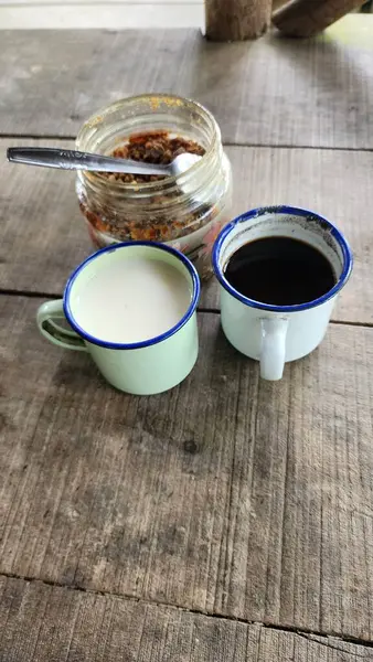 kahve ve süt ahşap tablo