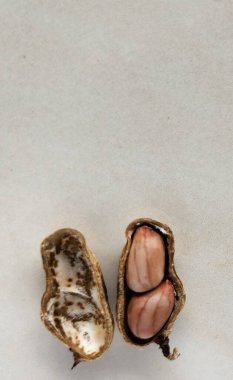 Hafif arka planda kabuklu fıstıklar. Yakın plan..