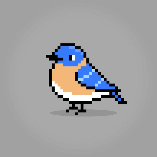 Bit Pixel Vogel Dieren Pixel Vector Illustraties Voor Kruissteken Spel — Stockvector