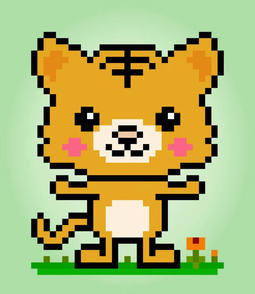 Pixel Cat Bit Animaux Pixel Dans Les Illustrations Vectorielles — Image vectorielle