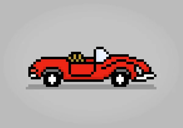 Klassische Bit Auto Pixelkunst Vektor Illustration Eines Auto Kreuzstichmusters — Stockvektor