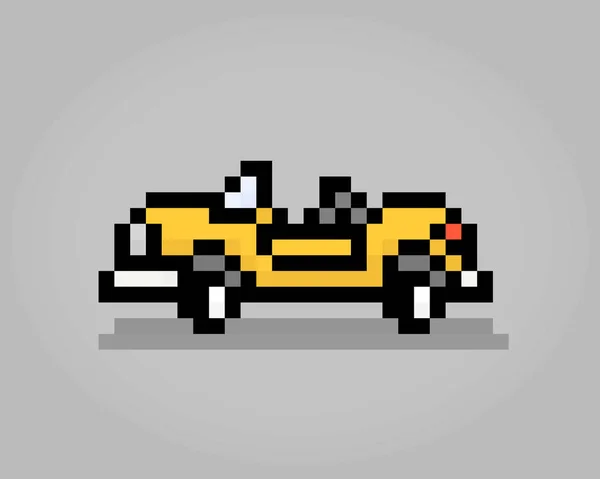 Klasik Bit Araba Pikseli Bir Arabanın Vektör Illüstrasyonuname — Stok Vektör