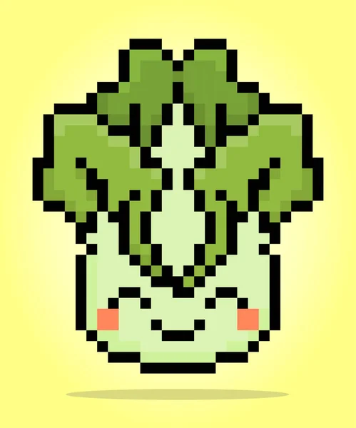 Pixel Bit Senfcharakter Pflanzen Für Spielanlagen Und Kreuzstichmuster Vektorillustrationen — Stockvektor