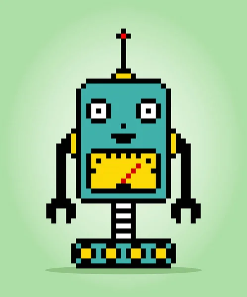 Robot Píxeles Bits Ilustraciones Vectoriales Para Activos Juego — Archivo Imágenes Vectoriales