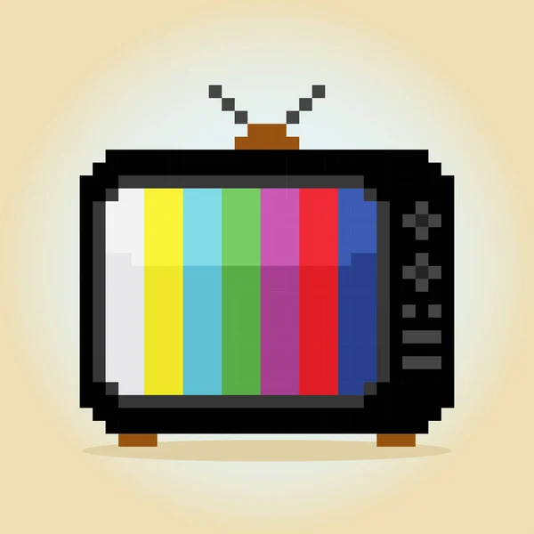 Bit Pixel Klassisches Fernsehen Vektorillustration Für Spielanlagen Vintage Pixel Art lizenzfreie Stockvektoren