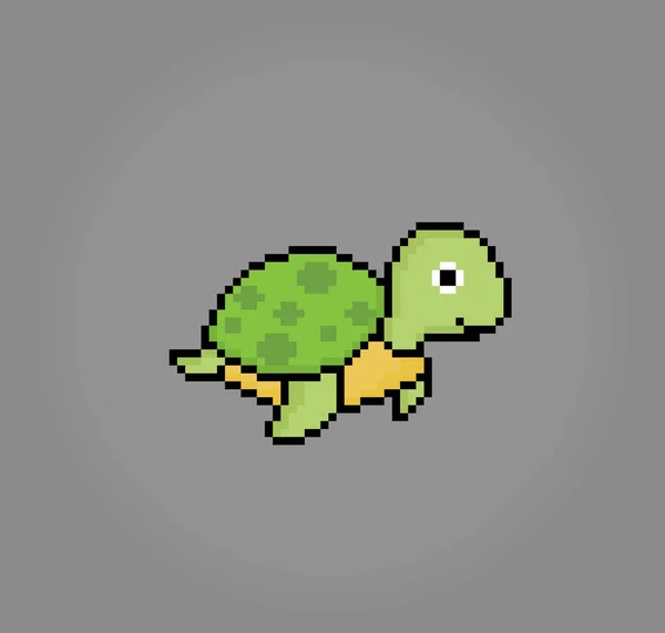 Kousnutí Pixel Želvy Zvířecí Pixely Vektorové Ilustraci Pro Herní Majetek — Stockový vektor