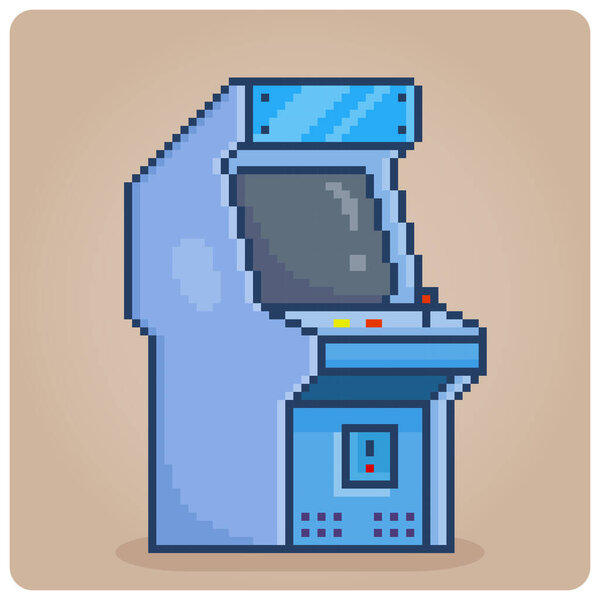 8-bit pixel of retro game console. video game machine in Vector illustration for cross stitch and game assets.