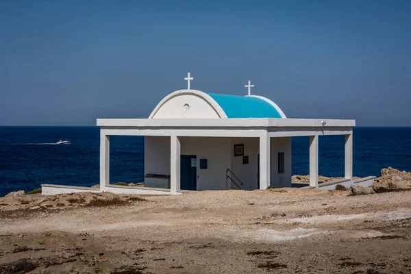 Ayia Napa Cyprus June 2022 Agioi Anargiroi Orthodox White Church — Stock Photo, Image