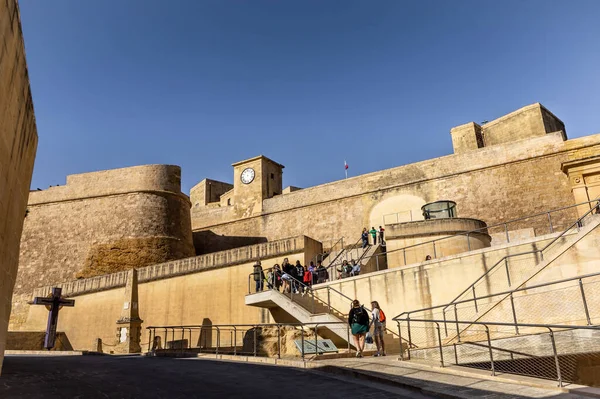 Rabat Gozo Malta April 2023 Domkyrka Och Citadellruiner Rabats Gamla — Stockfoto
