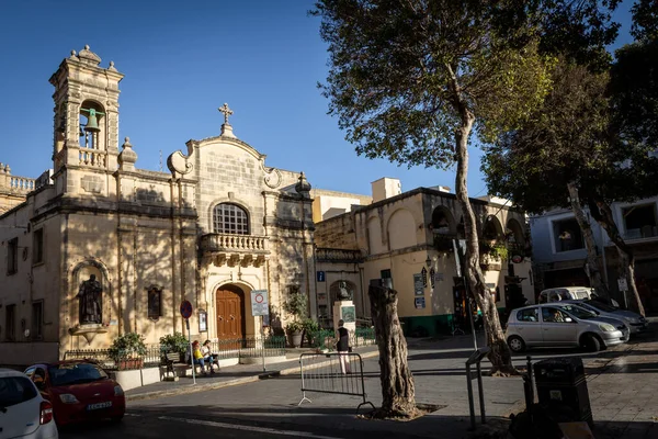 Rabat Gozo Malta April 2023 Independence Square Saint James Church — Stock Photo, Image