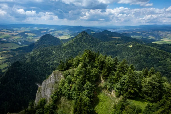 Widok Góry Trzy Korony Pieniny Polska — Zdjęcie stockowe
