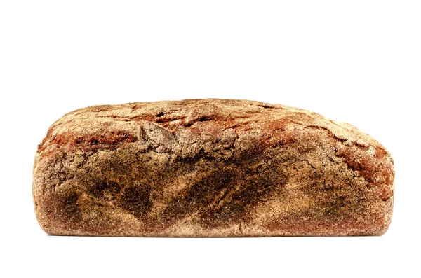 Loaf Φρεσκοψημένο Μαύρο Ψωμί Που Απομονώνεται Λευκό Φόντο — Φωτογραφία Αρχείου