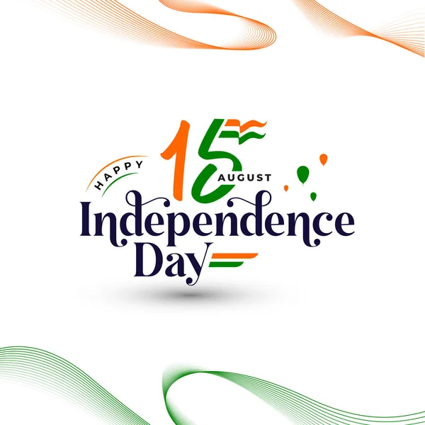 Août Happy Indian Independence Day Illustration Vectorielle Design Typographique — Image vectorielle