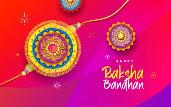 Happy Raksha Bandhan vektör illüstrasyonu için gradyan arkaplan üzerine yaratıcı vektör Rakhi İllüstrasyonu
