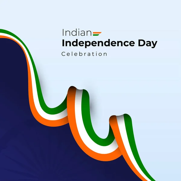 Hint Bağımsızlık Günü vektör tasarımı ve üç renkli Hint bayrağı