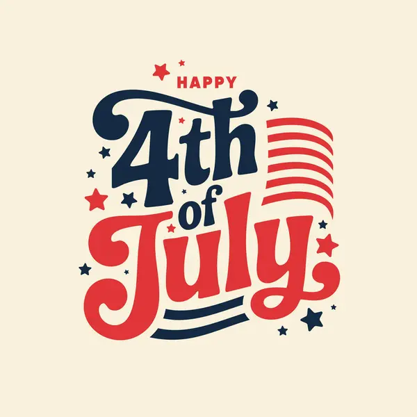4 Temmuz Amerika Bağımsızlık Günü Kutlama Vektörü Şablon Tasarım Çizimi