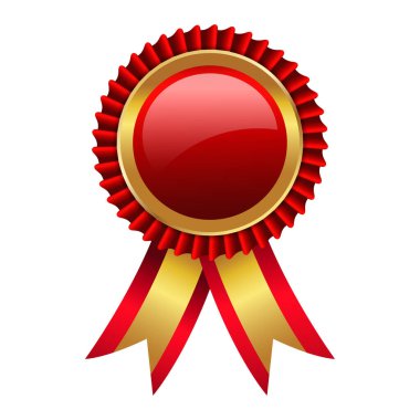 Ödül rozeti kırmızı kurdeleli