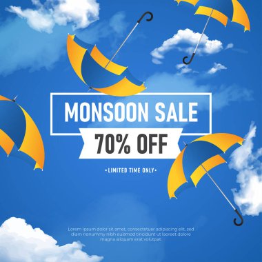 Muson satışı sancak tasarımı vektör illüstrasyonu